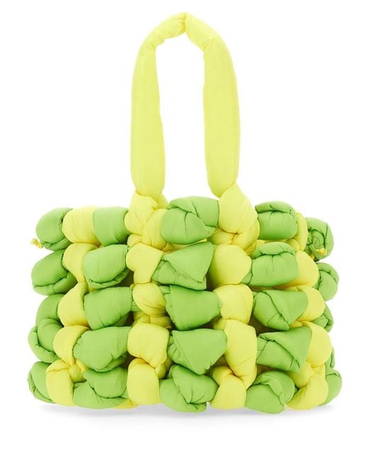 J.W. Anderson Green Small Woven Tote Bag for men