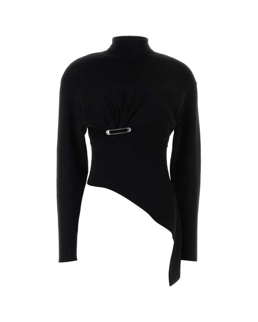 Lanvin Black Maglione Drappeggiato