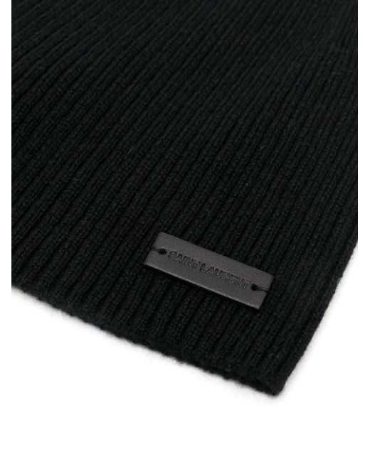 Saint Laurent Black Ribbed Beanie for men