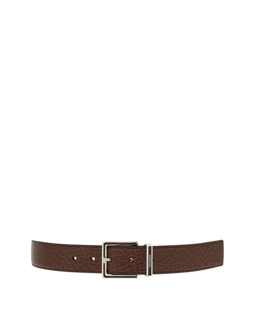 Ferragamo White Leather Belt for men