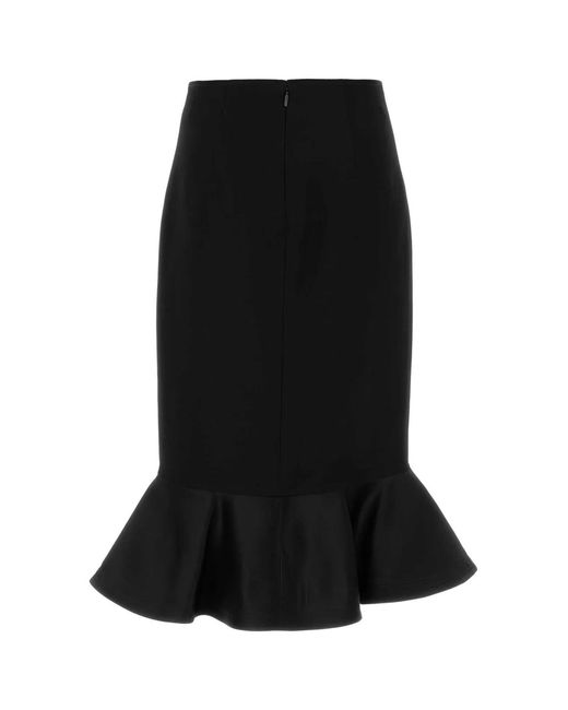 Fendi Black Wool Skirt