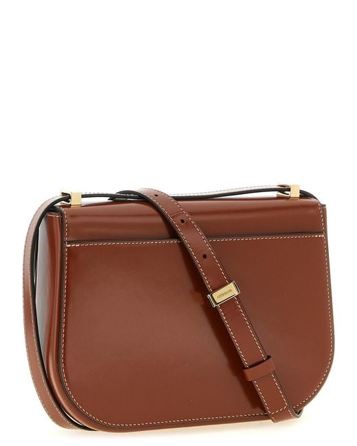 Ferragamo Brown 'Double Gancini' Closure Shoulder Bag