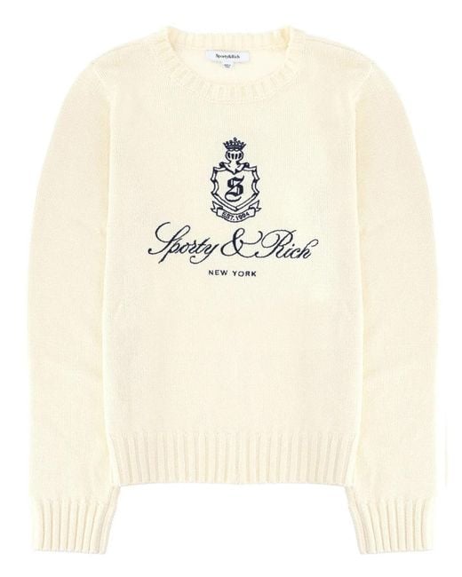 Sporty & Rich Natural Sporty&Rich Jersey With Logo