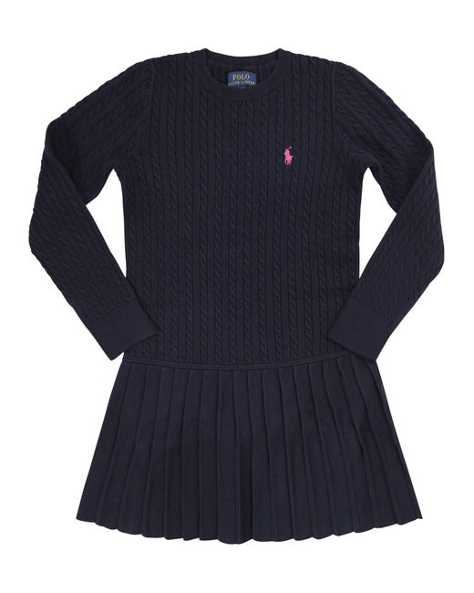 Polo Ralph Lauren Pleated Polo Dress in Blue | Lyst