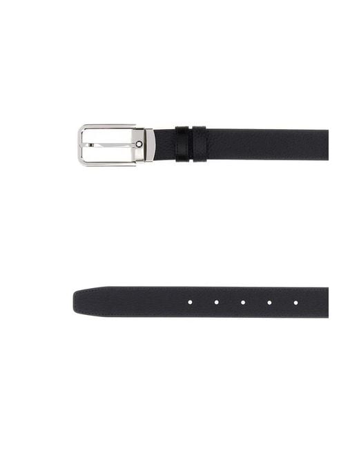 Montblanc White Rectangular 30 Mm Belt for men