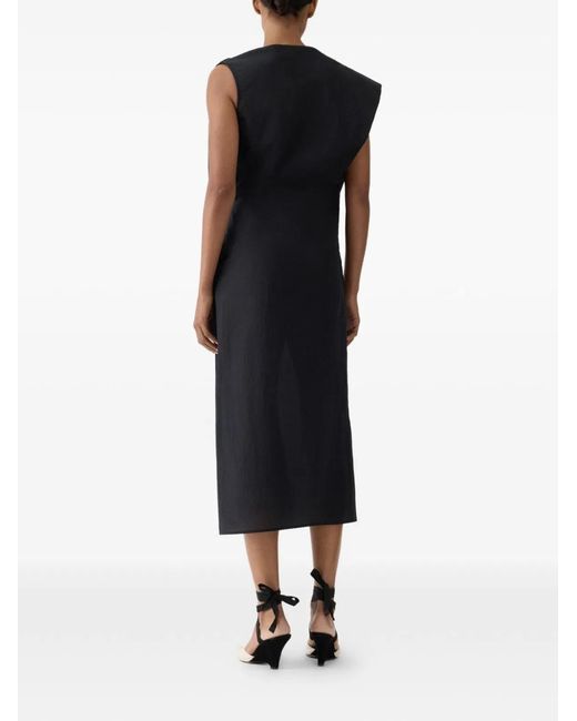 Jacquemus Black La Robe Drap Midi Dress
