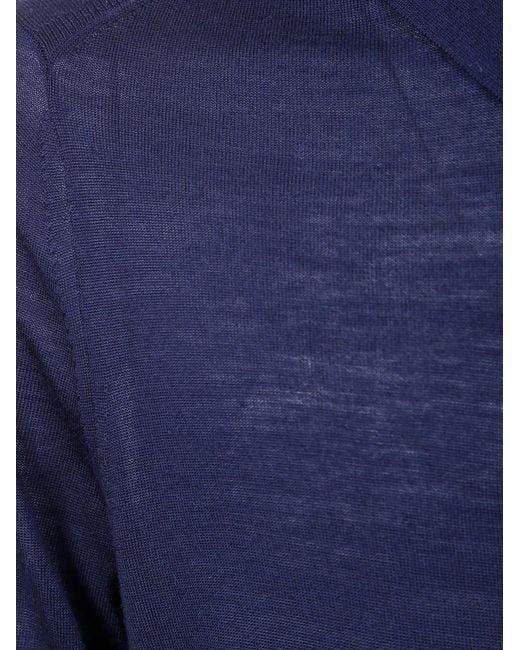 Paul Smith Blue Merino Wool Polo Shirt for men