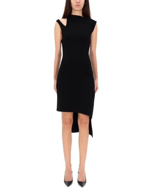 Courreges Black Courregès Ribbed Oblique Dress
