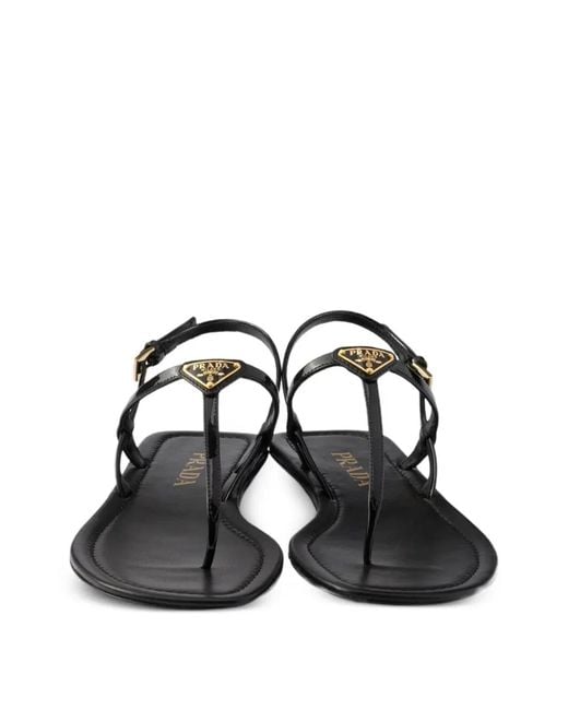 Prada White Varnished Flip-Flop