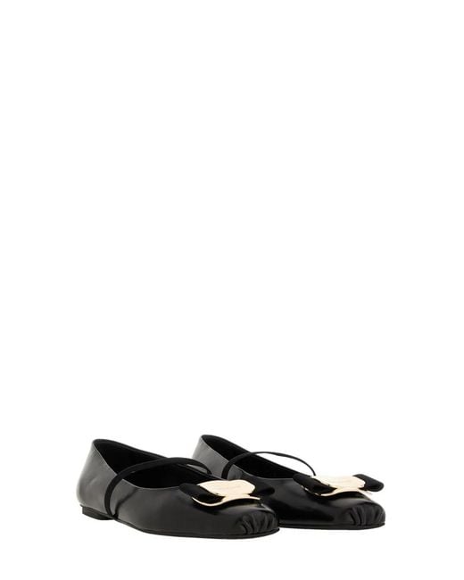 Ferragamo Black Ballerina Zina