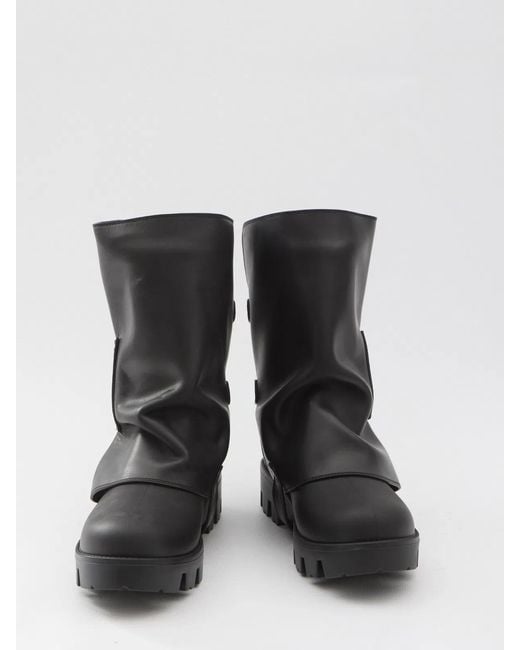 Dolce & Gabbana Black Dolce & Gabbana Rubber And Leather Boots