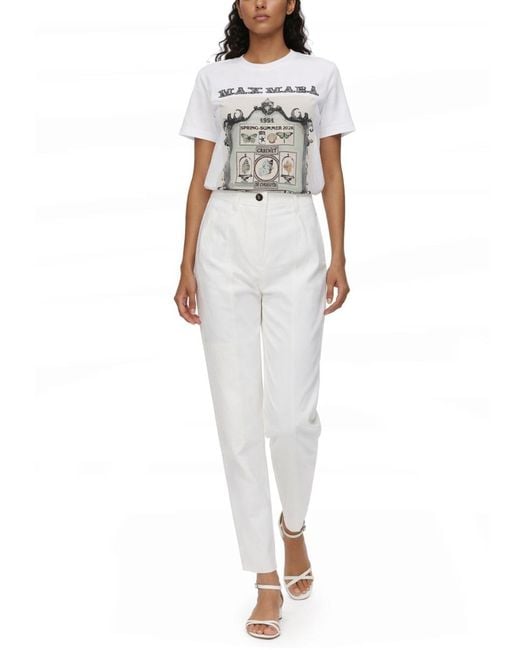 Max Mara Gray T-Shirt "Spadino" Con Stampa