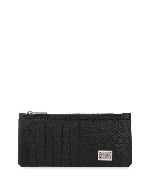 Dolce & Gabbana Black Dolce & Gabbana Leather Card Holder for men