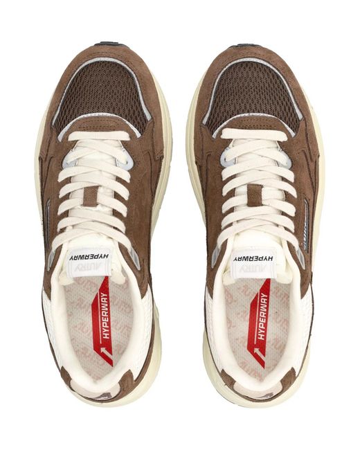 Autry Brown Hyperway Suede Sneakers for men