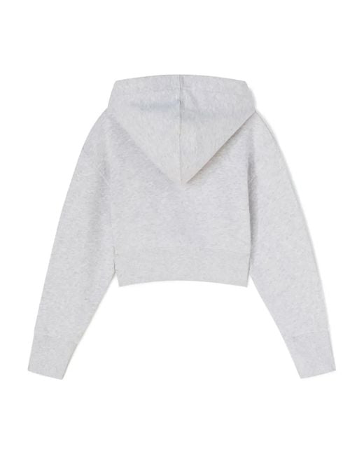 Palm Angels White Cropped Hoodie