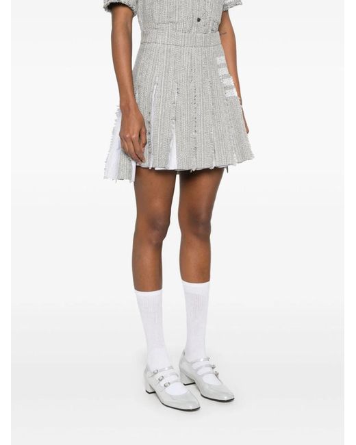 Thom Browne White 4Bar Cotton Blend Skirt