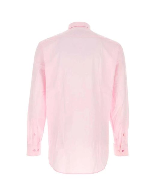 Etro Pink Regular Logo Shirt for men