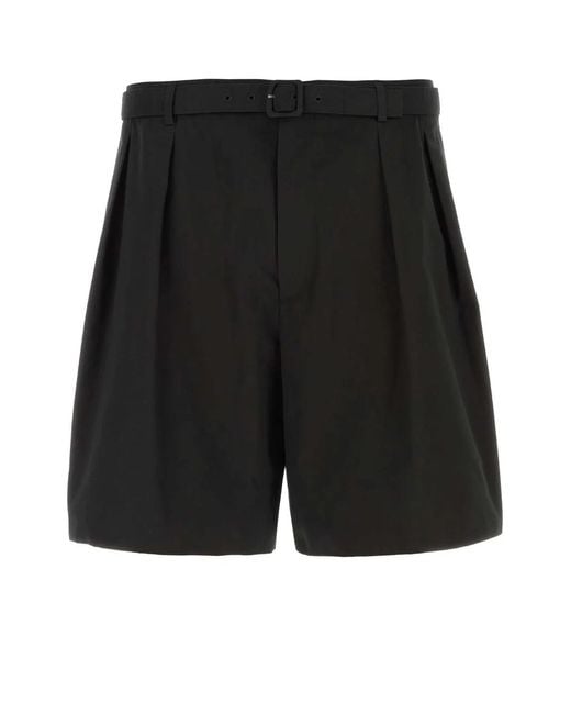 Saint Laurent Black Bermuda_Fit_Rond_Amp for men