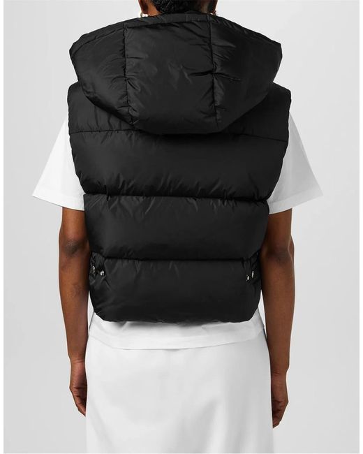 DSquared² Black Logo Printed Down Vest Jacket