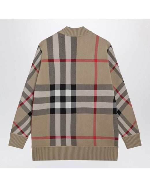 Burberry Brown Check Wool Blend Cardigan