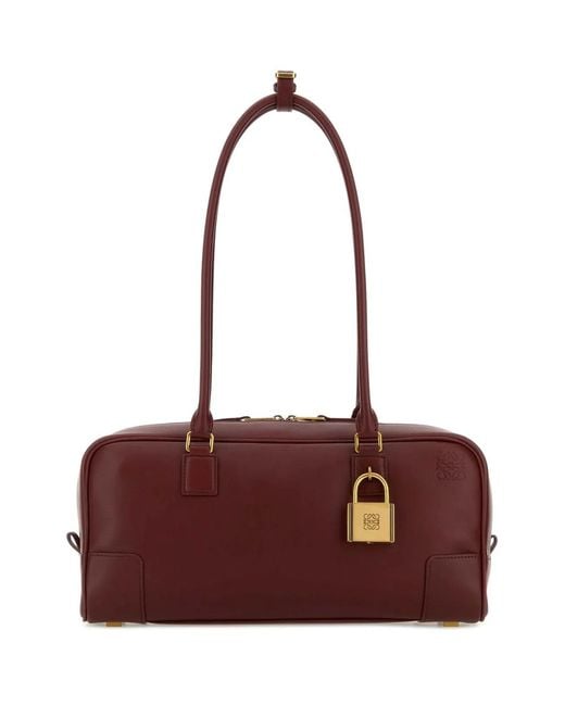 Loewe Purple Burgundy Leather Amazona 31 Shoulder Bag