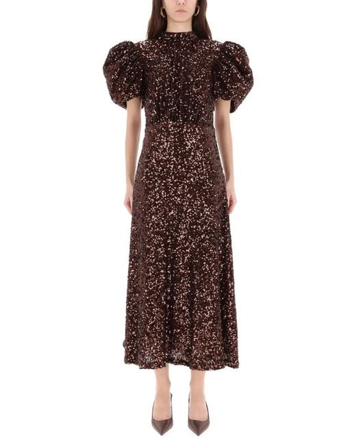 ROTATE BIRGER CHRISTENSEN Brown Recycled Polyester Dress