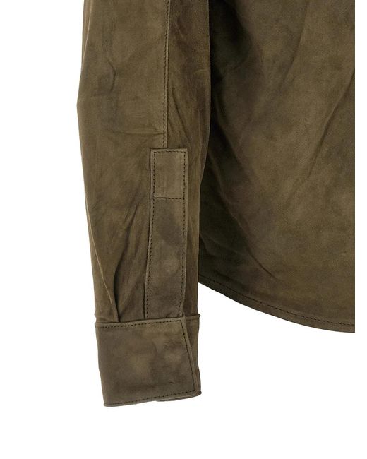 Giorgio Brato Green Suede Shirt Gloves for men