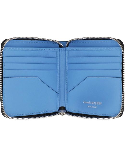 McQueen Black Leather Wallet for men