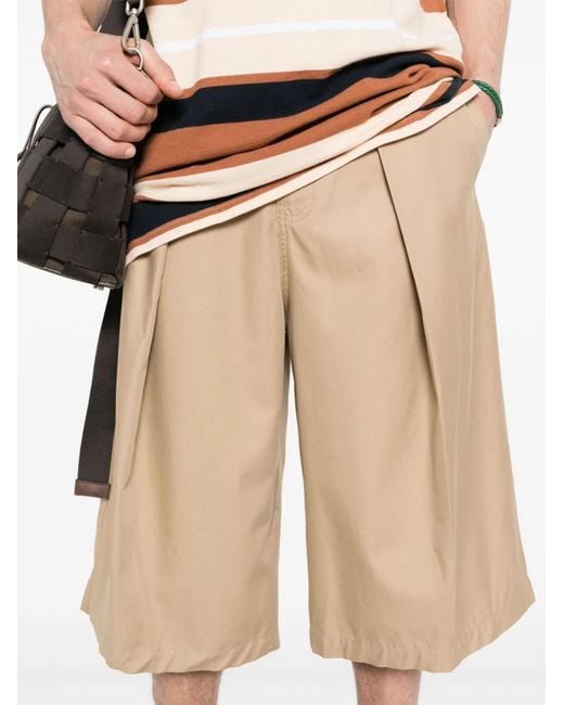 Loewe Natural Pleated Cropped Wide Leg Trousers for men