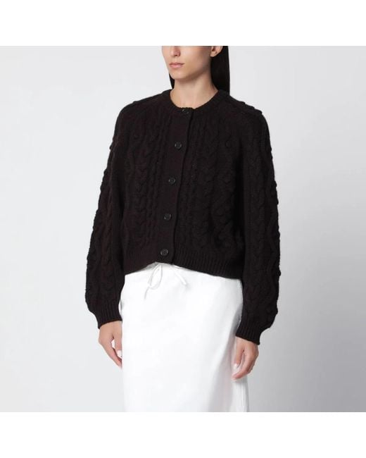 Lisa Yang Black Cableknit Cashmere Cardigan