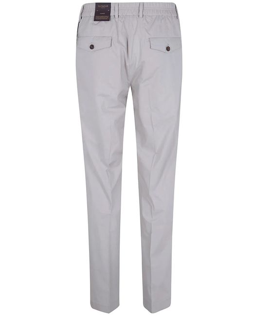 Incotex Gray Elastic Waist Chino Trousers for men