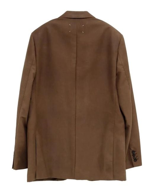 Maison Margiela Brown Button Single-Breasted Jacket for men