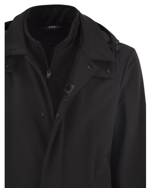 Fay Black Morning Coat Travel for men