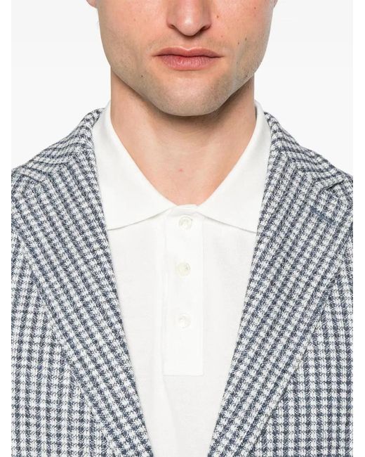Circolo 1901 Blue Cotton And Linen Blend Jacket for men