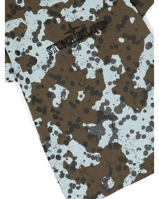 Stone Island Green Camo T-Shirt