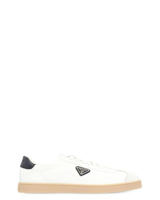Prada White Lane Low-Top Sneakers for men