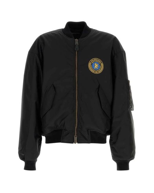 Balenciaga Black Nylon Bomber Jacket for men