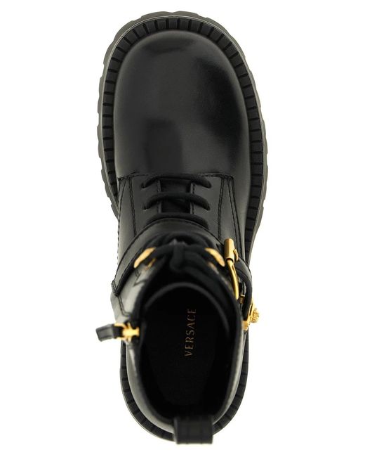 Versace Black Ankle Boots With Buckle