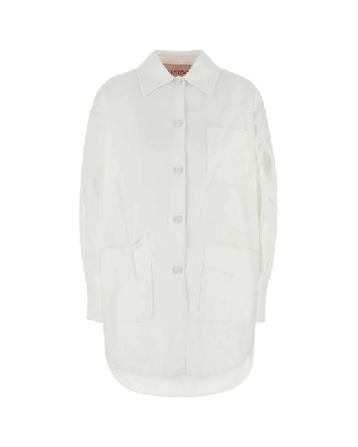 Valentino Garavani White Cotton Blend Oversize Jacket