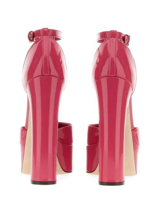 Dolce & Gabbana Pink Dolce & Gabbana Glossy Leather Platform Pumps
