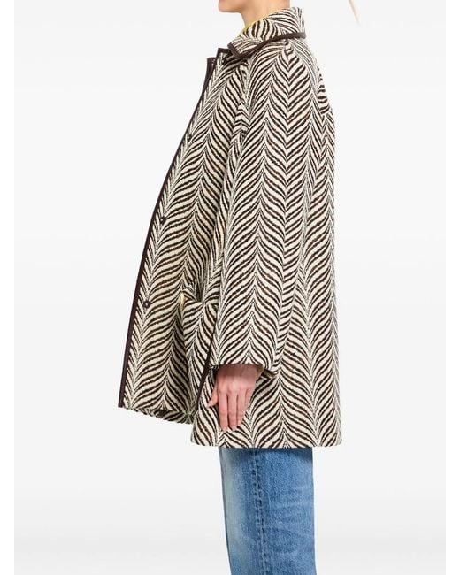 Valentino Gray Patterned Button Coat