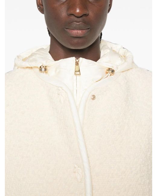 Moncler Natural Hylesine Hooded Bouclé Jacket