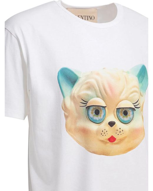 Valentino White Le Chat De La Maison Cotton T-Shirt for men