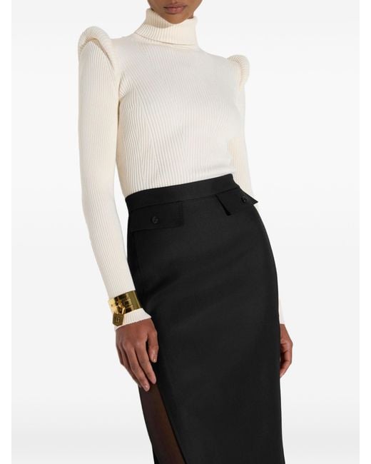 Elisabetta Franchi White Viscose Polyester Polyamide Sweater