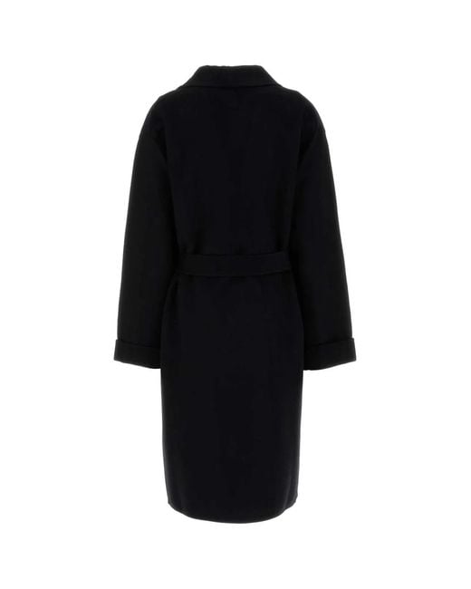 Prada Black Wool Blend Coat