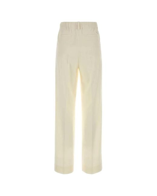 Moncler White Cream Wool Pant