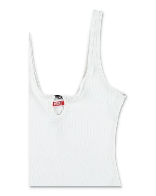 DIESEL White Maura Rib Bodysuit