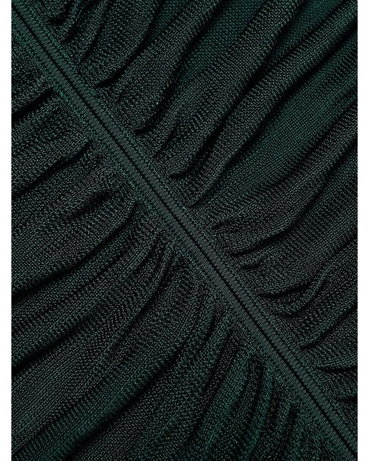 Self-Portrait Green Viscose Knit Midi Dress