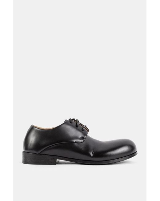 Marsèll Black Derby Capozucca En Cuir Lisse Noir for men