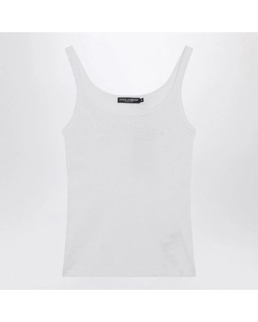 Dolce & Gabbana White Dolce & Gabbana Logo Tank Top
